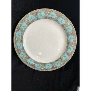 Studio Nova Y2219 VILLAGE TRAIL 12" Round Chop Plate Platter Read Ivy Leaf Blue